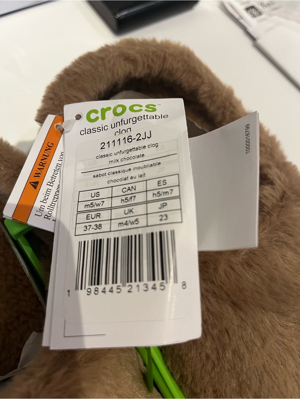 CROCS fluffy super cosy Brown Faux Fur Slip-On Clog Slippers - Picture 2 of 5